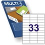 Apli Multi-3 Etiquetas Adhesivas 70x25,4mm Cantos Rectos Blanco